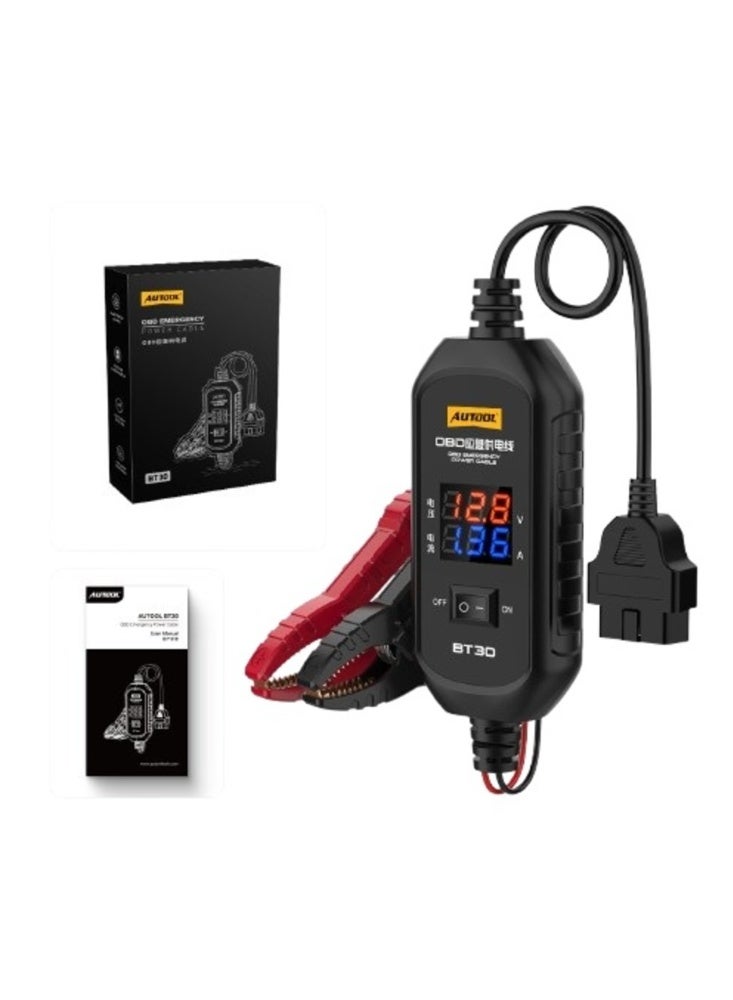 أوتول كابل أوتول BT30 لتغذية طارئة عبر OBD - حافظ إعدادات الكمبيوتر عند تغيير البطارية، مع قياس الفولت وتيار التسرب - Image 2